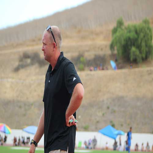 Chris Gould with his eys on the field